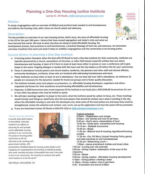 How to start a Housing Justice Institute